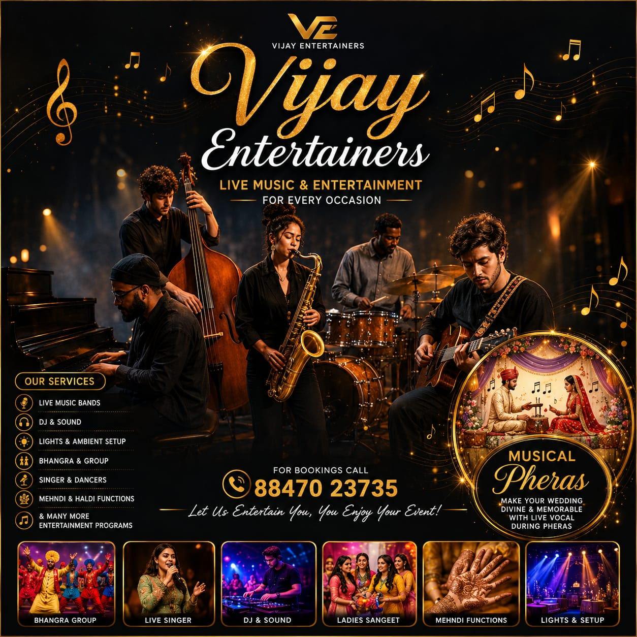 Vijay Entertainers premium live music poster